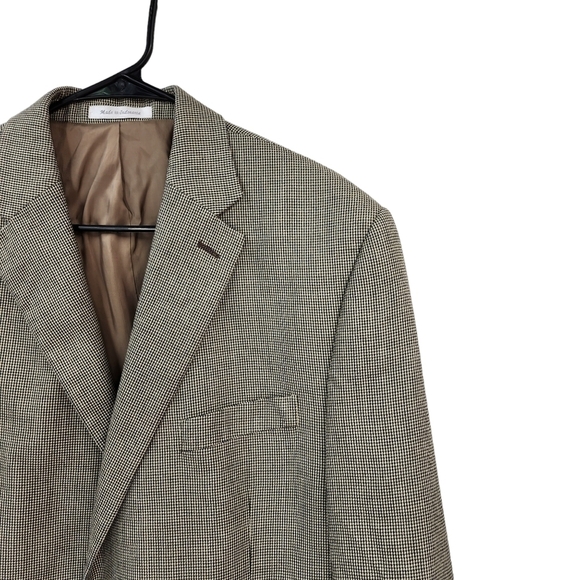 Lauren Ralph Lauren Men's Silk-Wool Blend Micro-Houndstooth Blazer - 44L - Picture 2 of 8